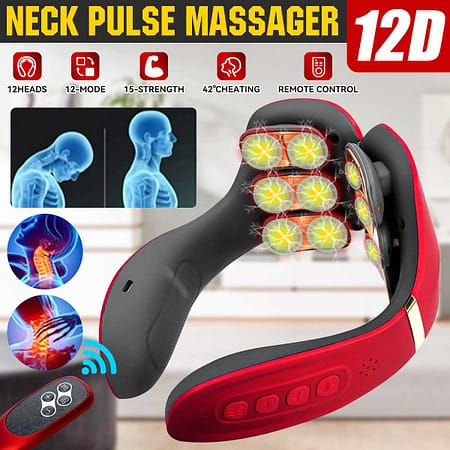 12 Heads Electric Neck Massager With Remote Control