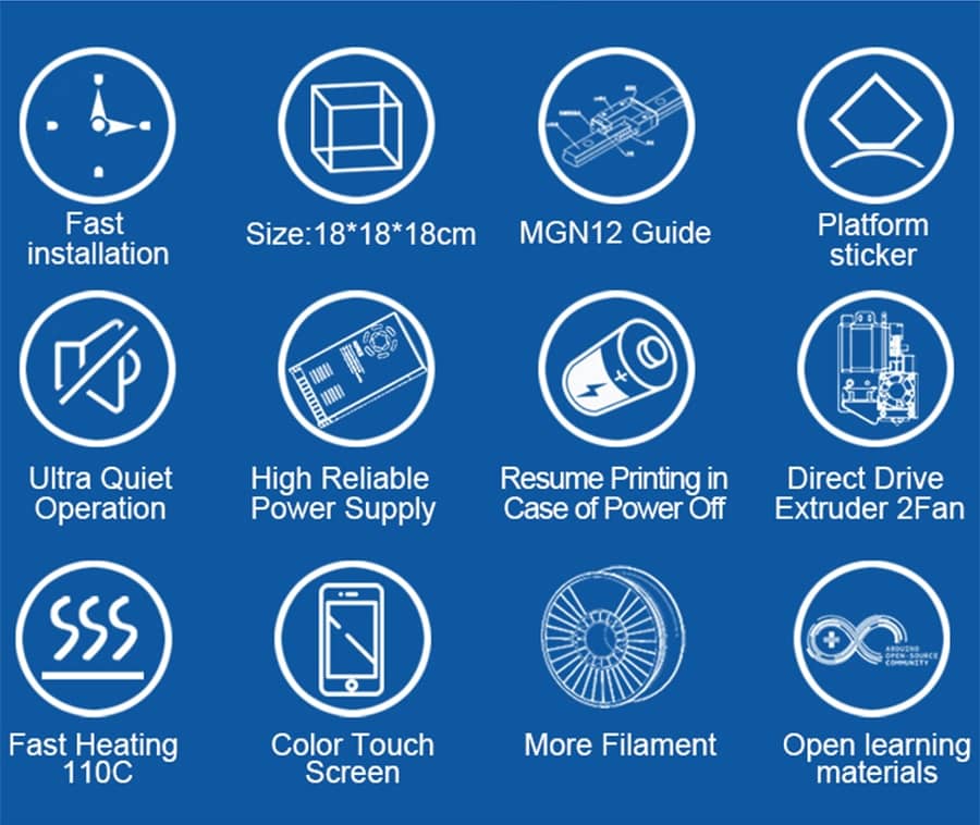 Upgraded High Precision Touch Screen 3D Printer