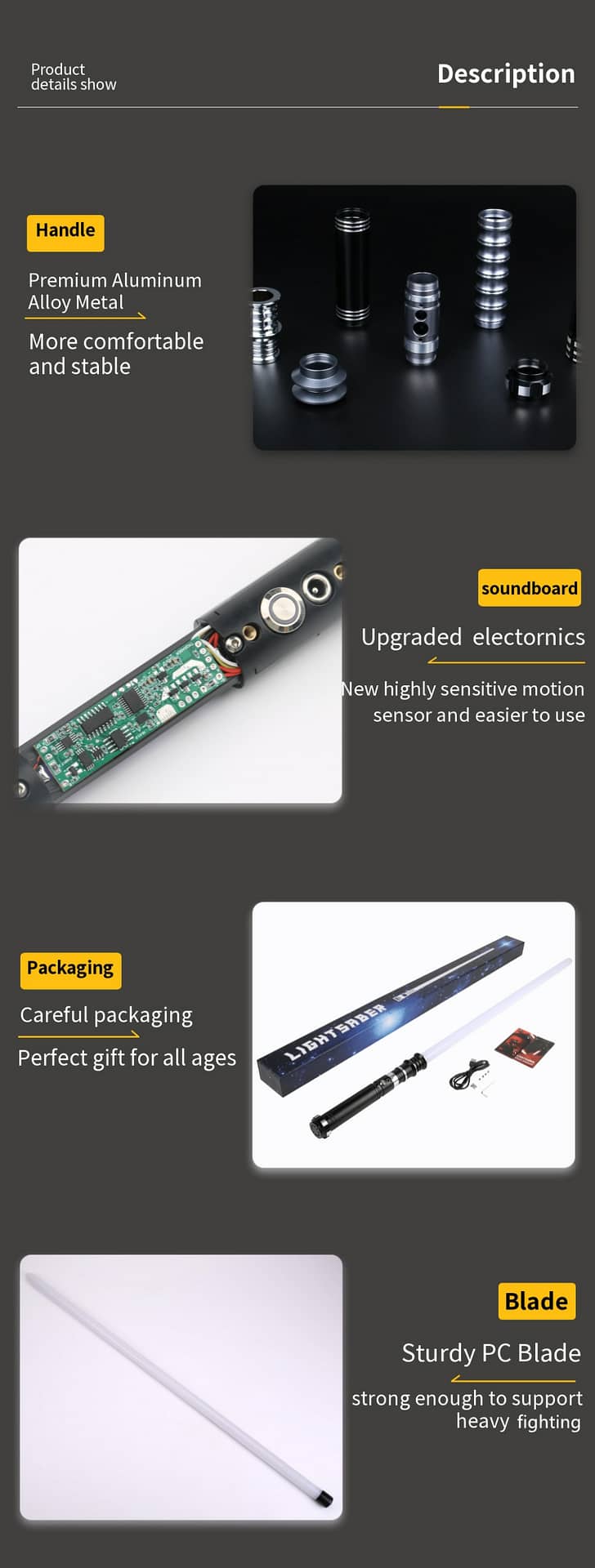 CIELTAN Lightsaber Handle RGB 12 Colors