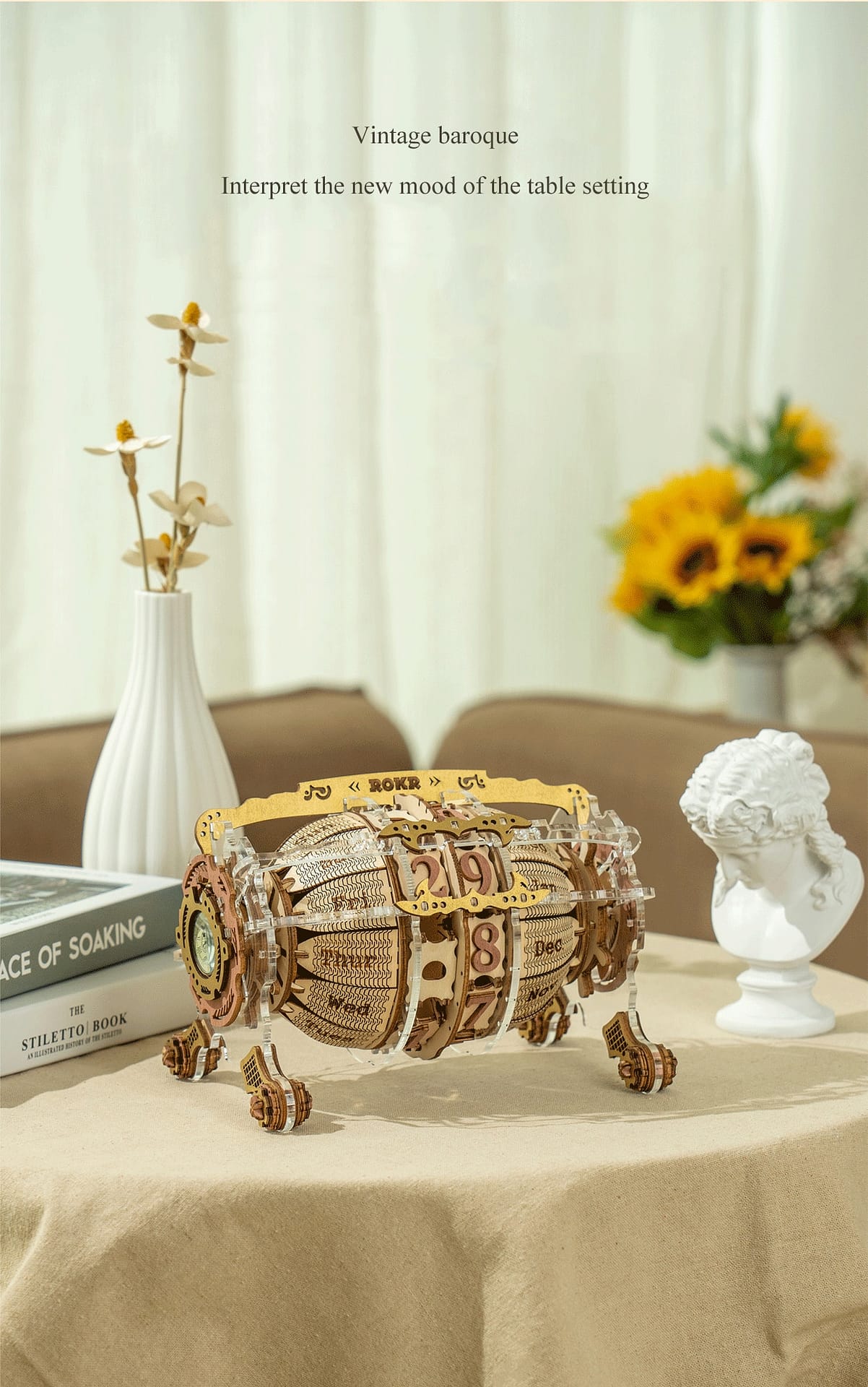 Robotime 3D Zodiac Clock Wooden Model Building