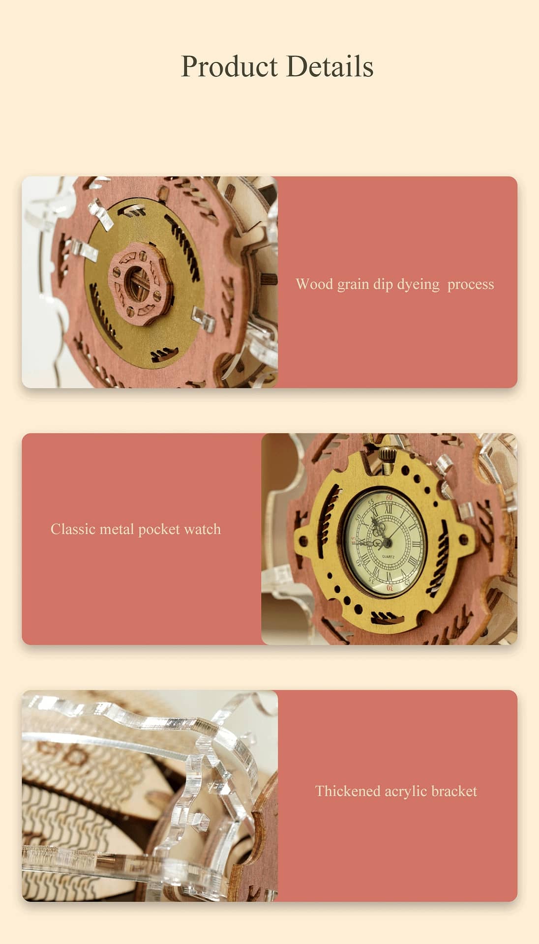 Robotime 3D Zodiac Clock Wooden Model Building