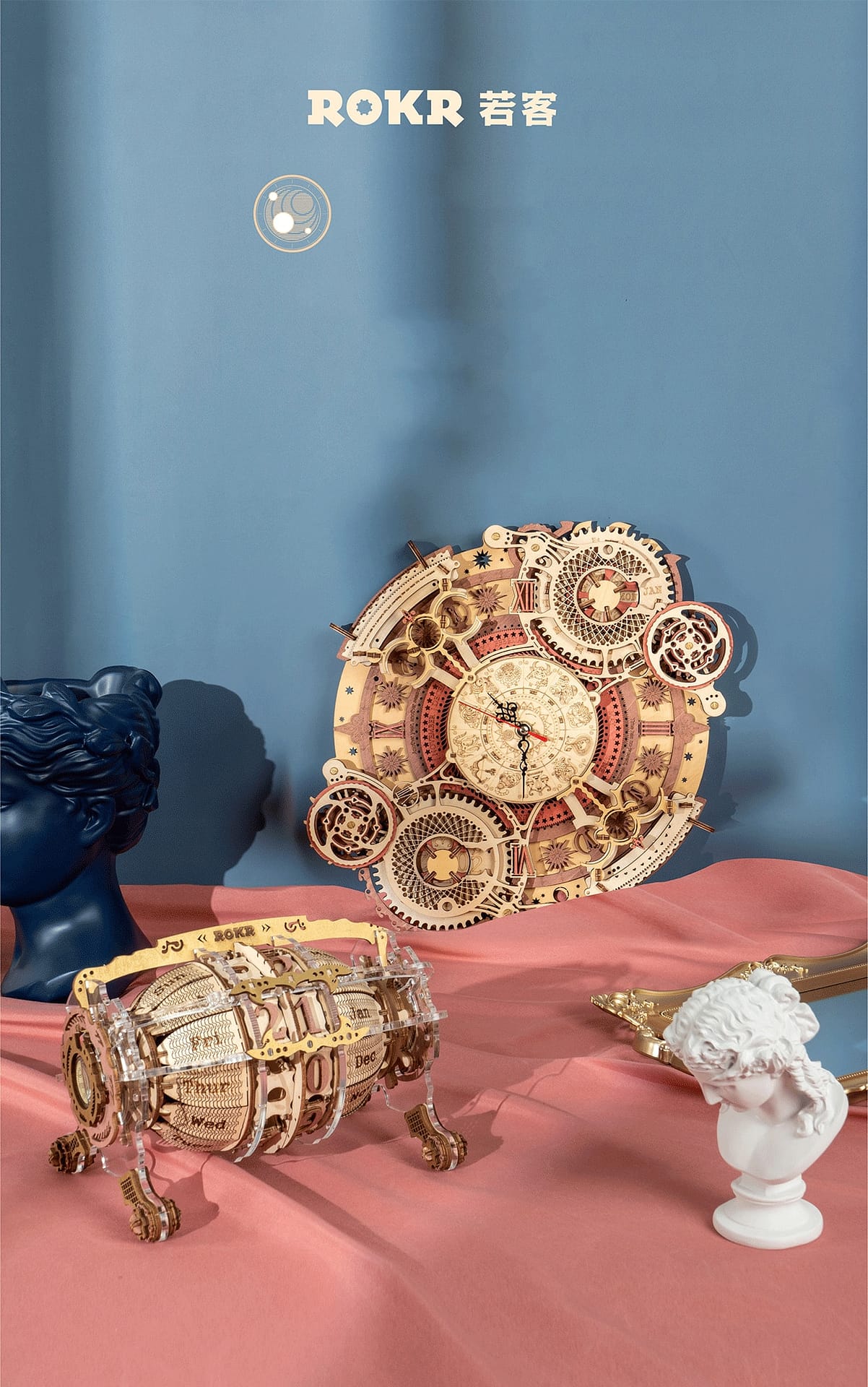 Robotime 3D Zodiac Clock Wooden Model Building