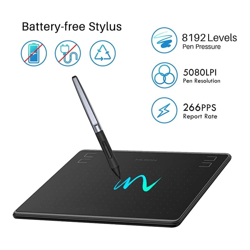 HUION HS64 Graphics Drawing Digital Tablets for Android, Mac & Windows