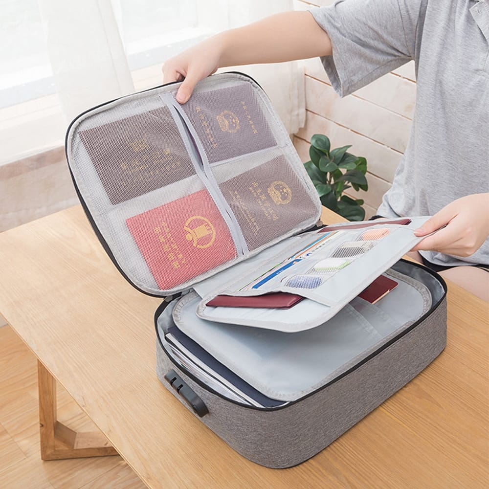 Large Multi-Layer Document Storage Bag with Lock