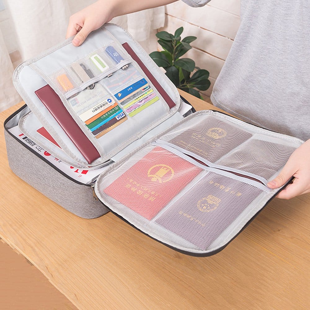Large Multi-Layer Document Storage Bag with Lock