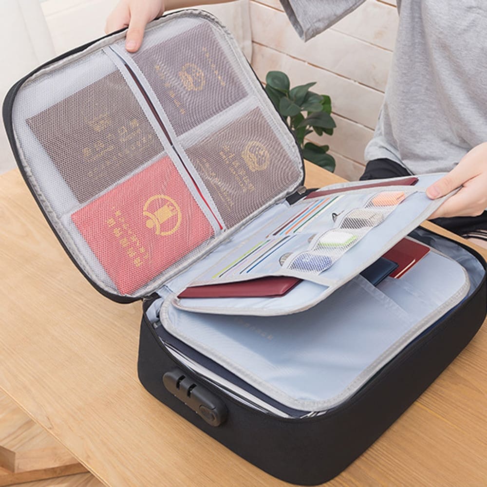Large Multi-Layer Document Storage Bag with Lock
