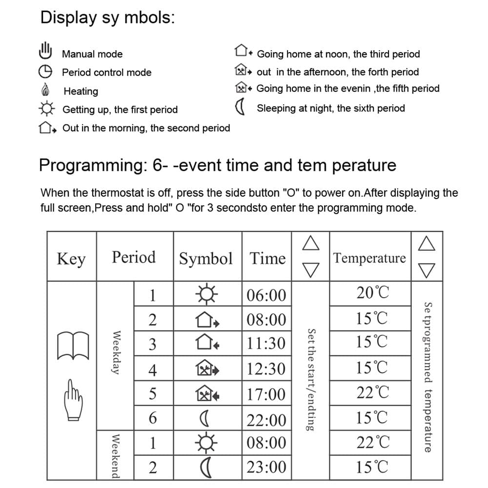 Smart Floor Heat Thermostat with LCD Touch Screen and Temperature Remote Controller 3A/16A WiFi Electric Heating