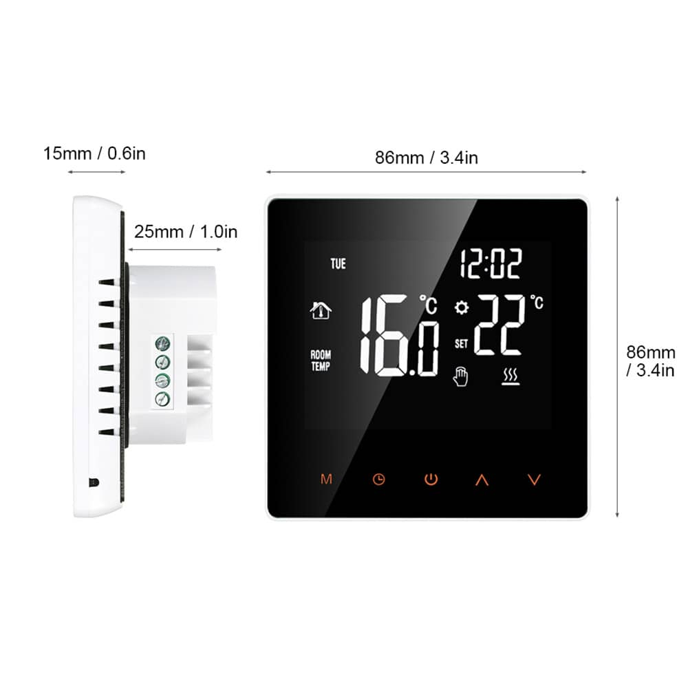 Smart Floor Heat Thermostat with LCD Touch Screen and Temperature Remote Controller 3A/16A WiFi Electric Heating