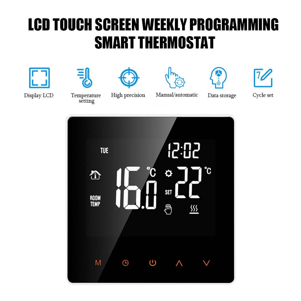 Smart Floor Heat Thermostat with LCD Touch Screen and Temperature Remote Controller 3A/16A WiFi Electric Heating