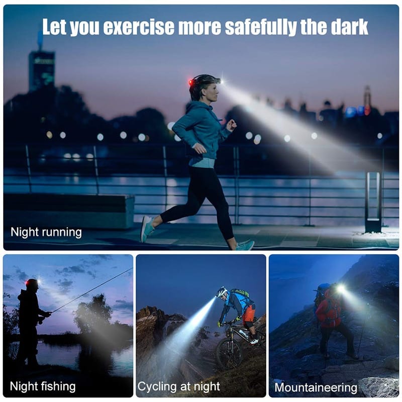 ZK20 LED Waterproof Headlamp with Three Light Switch Modes and USB Charging