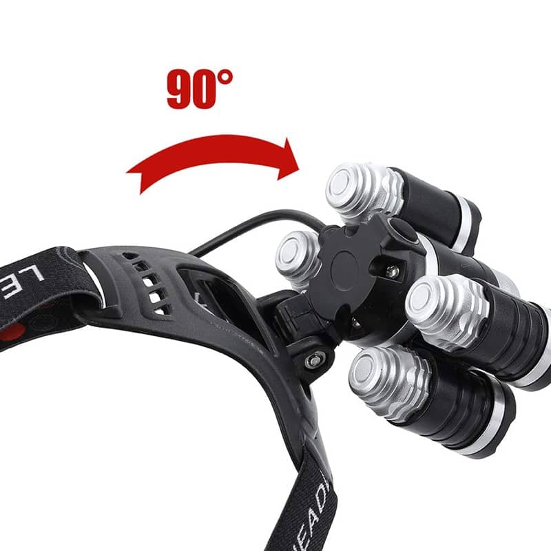 T20 LED Headlamp T6 COB with 8 Modes and 6000 Lumens, Zoomable and Waterproof for Outdoor