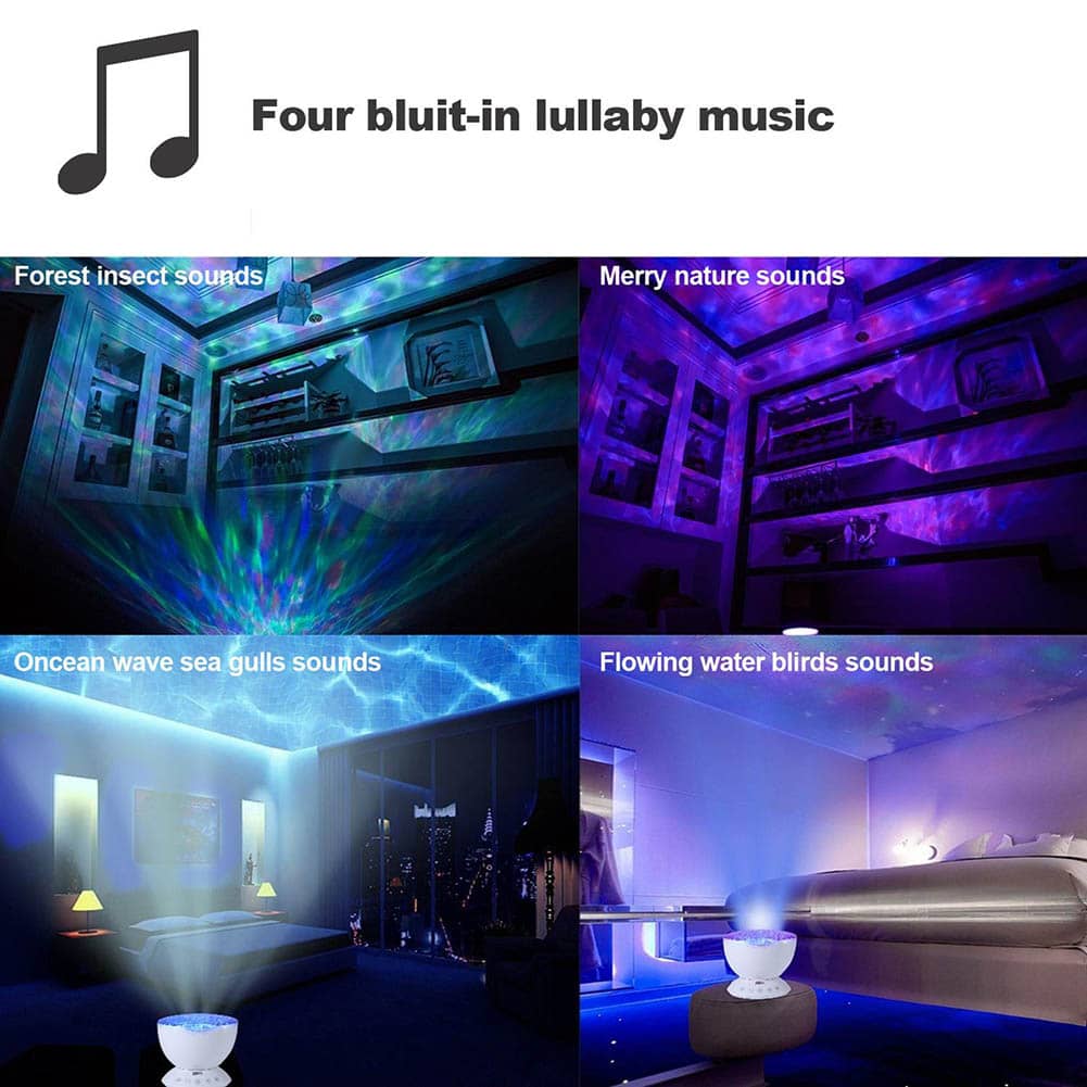 Coquimbo Ocean Wave LED Projector with Built In Music Player and Remote Control