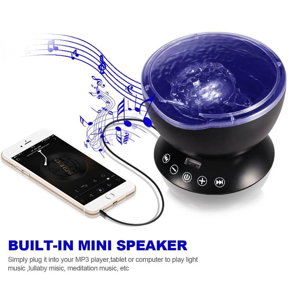 Coquimbo Ocean Wave LED Projector with Built In Music Player and Remote Control