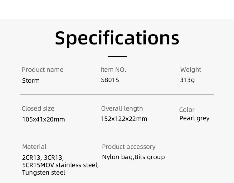 ROXON S801S 16-in-1 Multitool -Pocket knife, scissors, wire cutter, screwdriver, Bits Group, EDC tool, for Outdoor