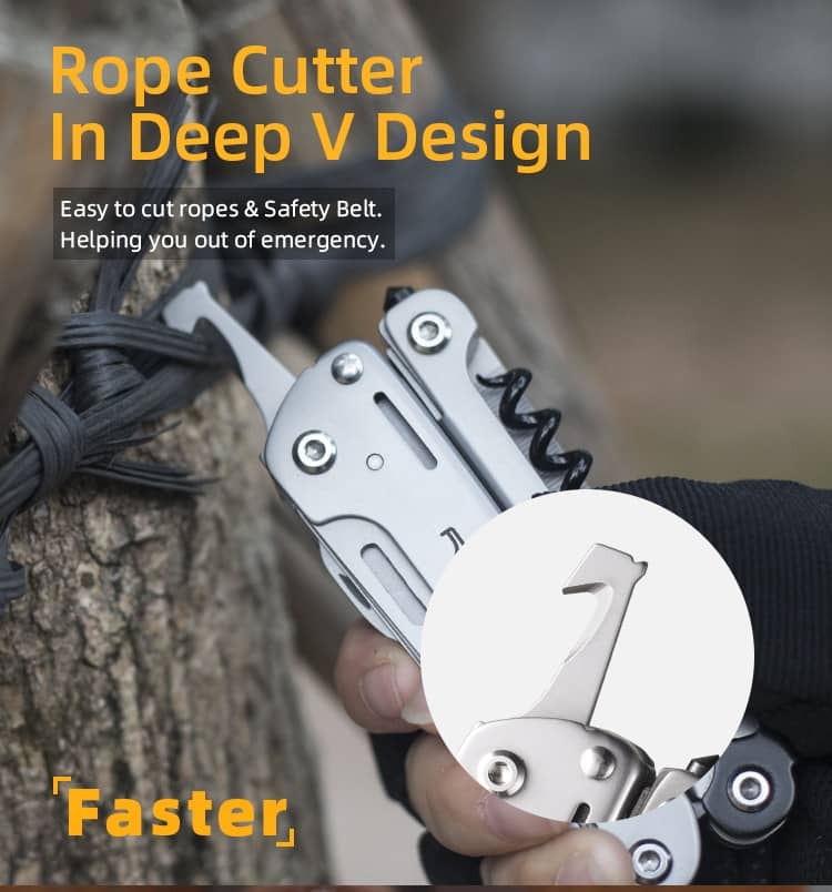 ROXON S801S 16-in-1 Multitool -Pocket knife, scissors, wire cutter, screwdriver, Bits Group, EDC tool, for Outdoor