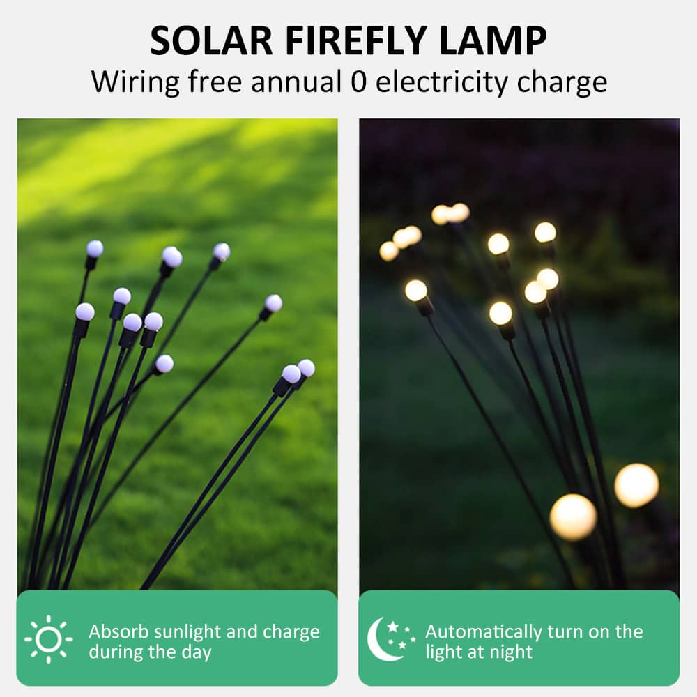 2/4PCS Solar Firefly LED Lights