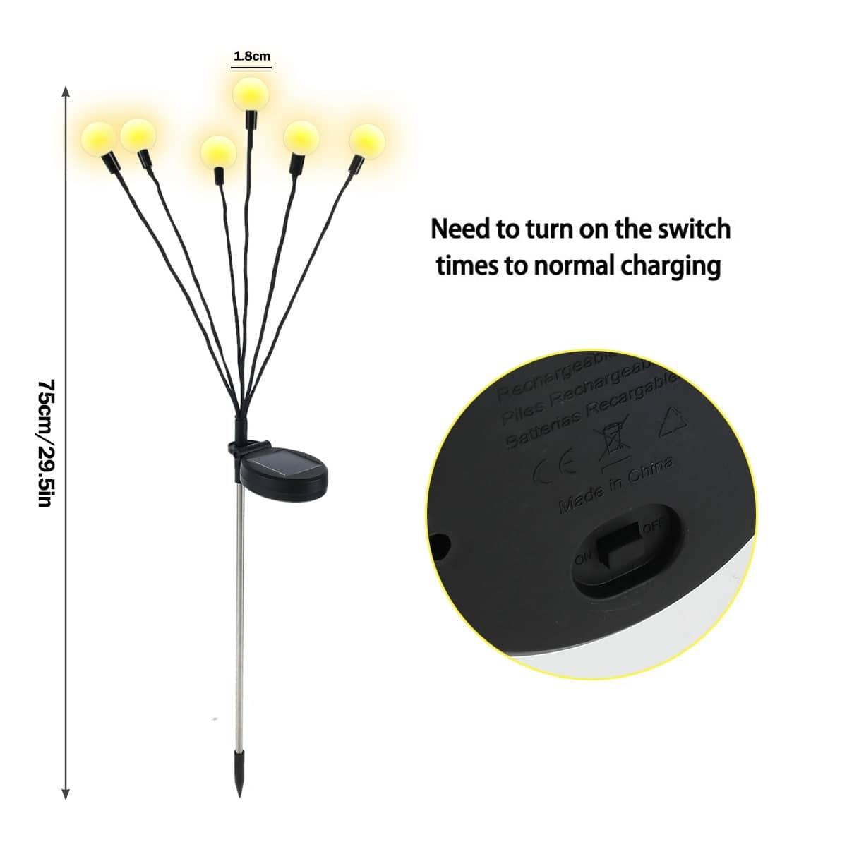 2/4PCS Solar Firefly LED Lights