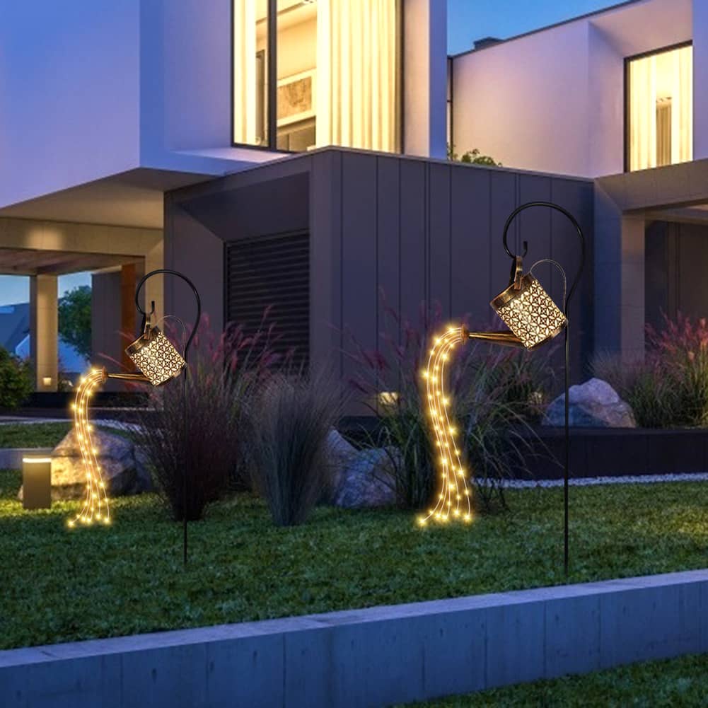 Solar Watering Can with LED String Lights