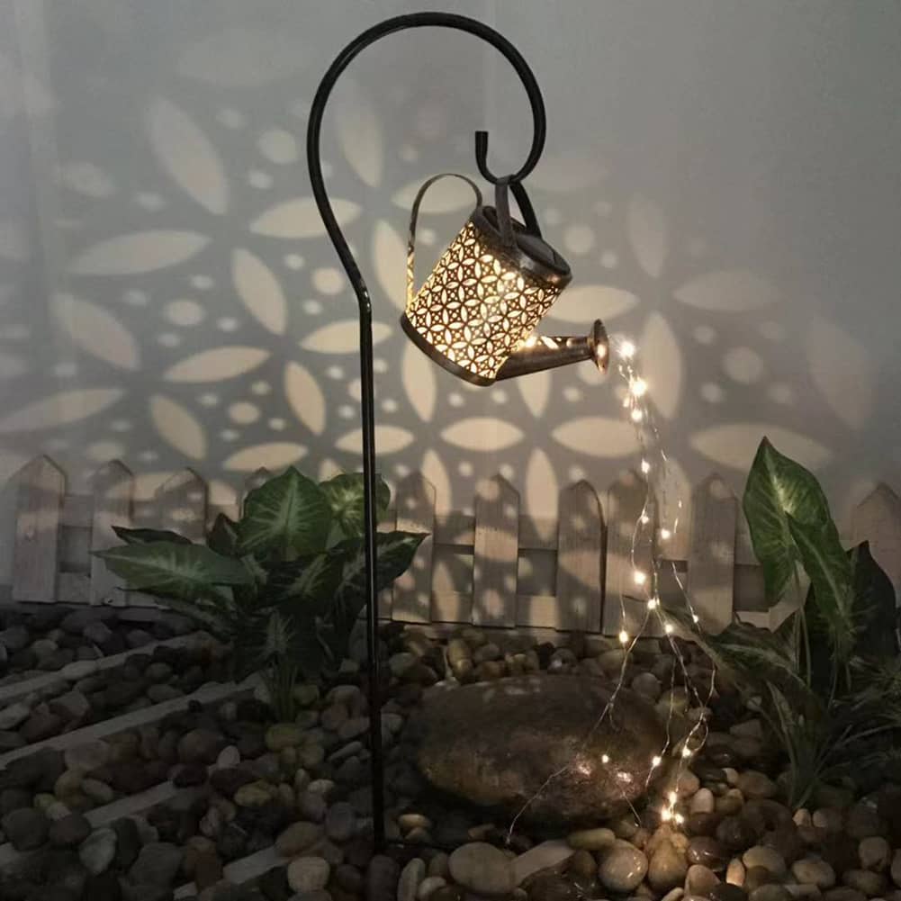 Solar Watering Can with LED String Lights