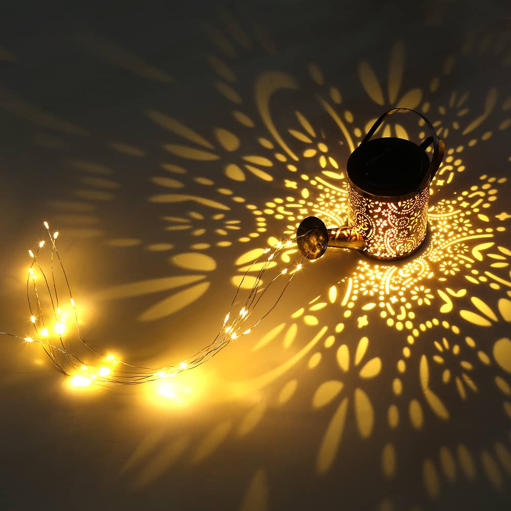 Solar Watering Can with LED String Lights