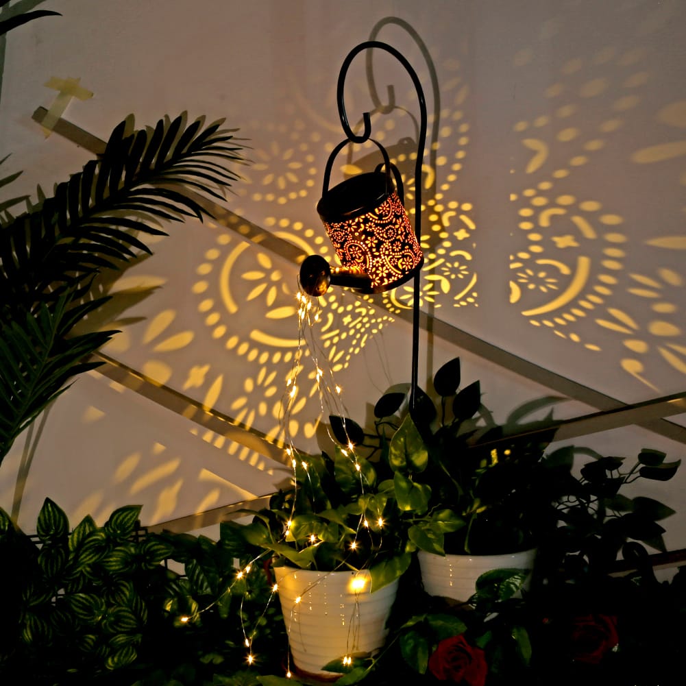 Solar Watering Can with LED String Lights
