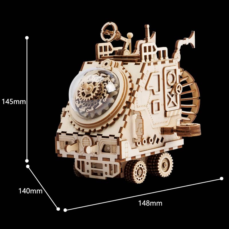 Robotime Rotatable Wooden DIY Steampunk Robot