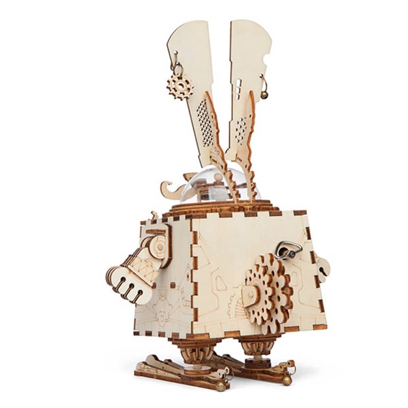 Robotime Rotatable Wooden DIY Steampunk Robot