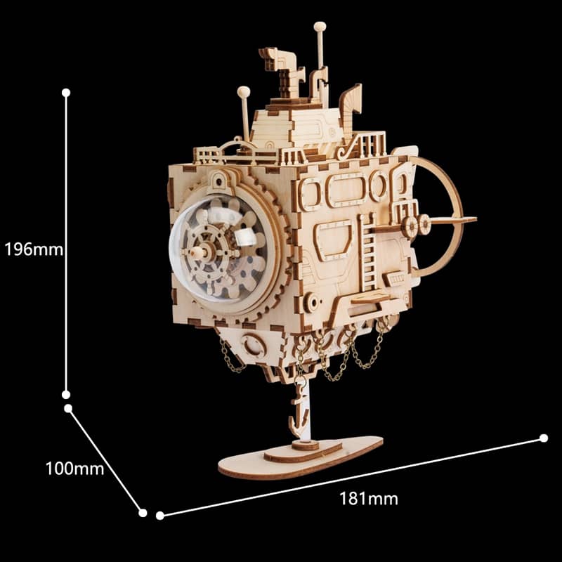 Robotime Rotatable Wooden DIY Steampunk Robot
