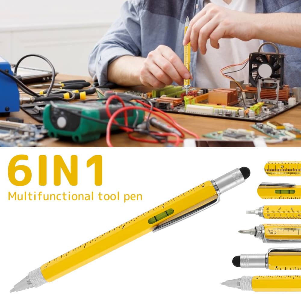 6 In1 Multi-Function Pen Construction Tools
